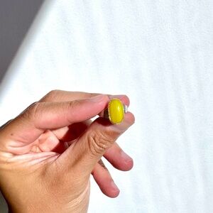 Handmade Silver Ring With Yellow Stone